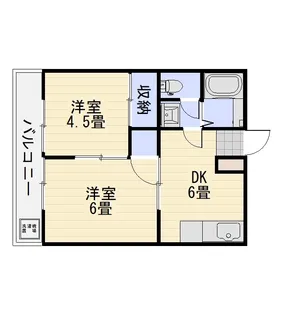 2DKの間取り画像