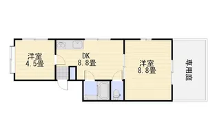 デュウオコート祇園【1階】の間取り