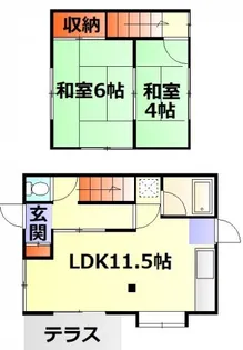 マハロアパート【1階】の間取り