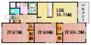 アセーラA館【2階】の間取り