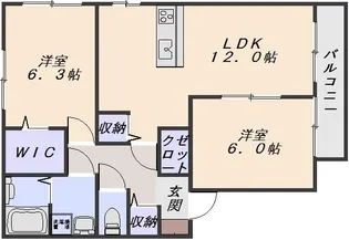 フローラ長束【2階】の間取り