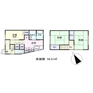 広島県広島市安佐北区口田南1丁目【タウンハウス】の間取り