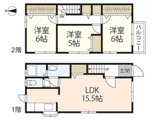 広島県広島市安佐南区西原8丁目【テラスハウス】の間取り