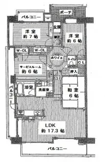 広島県広島市安佐南区緑井6丁目【マンション】の間取り