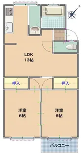 城ケ丘マンション【2階】の間取り