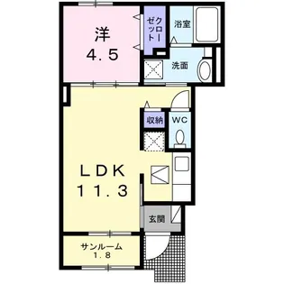 ハーモニーRH【1階】の間取り