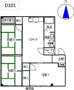 リバーシティ杉森D【1階】の間取り