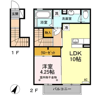 メゾンコリンベールA【2階】の間取り