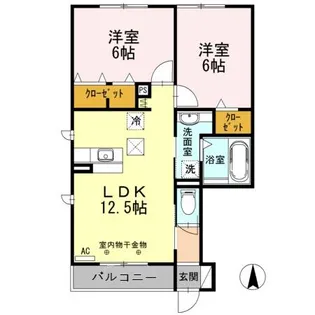 ソラーナ B【1階】の間取り