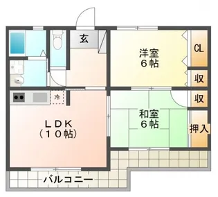グリーンハイツヤマモ【2階】の間取り