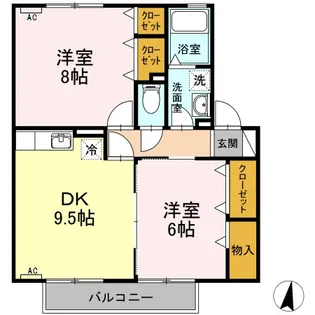 サニーコート清水【2階】の間取り
