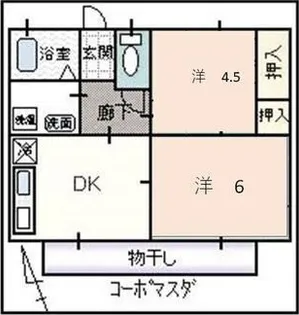コーポマスダ【1階】の間取り