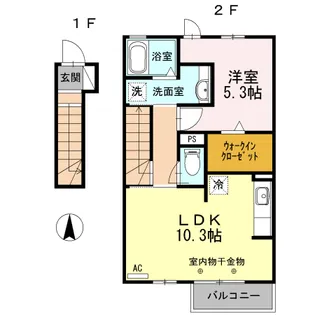 クレインⅡ【2階】の間取り