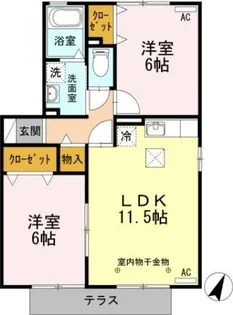 クレイドル青木B【1階】の間取り