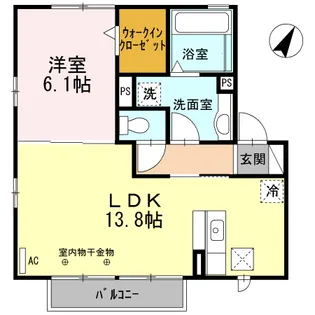 メゾンコリンベールB【1階】の間取り