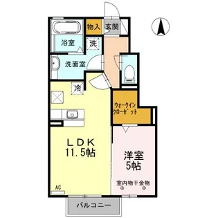 ル グランブリュー【1階】の間取り