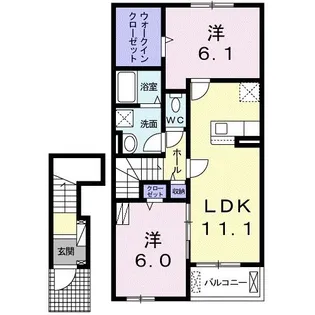 ウィステリア モート【2階】の間取り