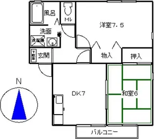 サニーホームズC【2階】の間取り