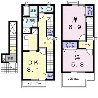 ハッピー プレイス A【2階】の間取り