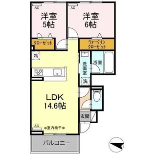 カーサ・ソレイユ【1階】の間取り