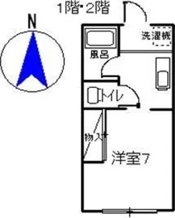 松村屋コーポ【1階】の間取り