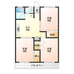 茶町ハイツ【1階】の間取り