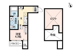 スカイヴィラ大橋の間取り