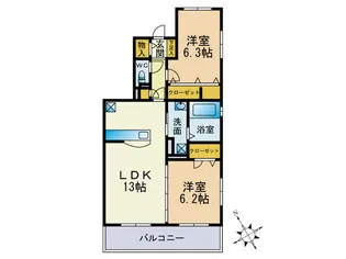 エルパティオB棟 【B101号室】の間取り