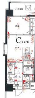 レジデンシャルヒルズ上呉服【8階】の間取り
