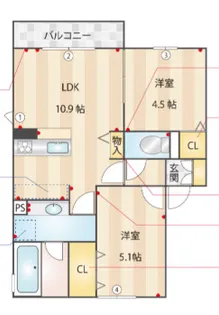 弥永第9レジデンス江﨑、壱番館【1階】の間取り
