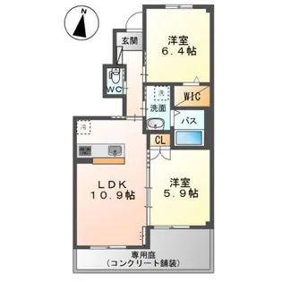 グランウッド【101号室】の間取り