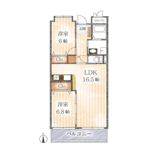 カトルセゾン有田【2階】の間取り