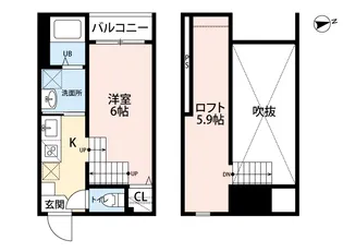 io cube【103号室】の間取り