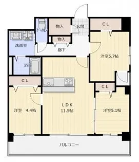 アビターレ博多【5階】の間取り