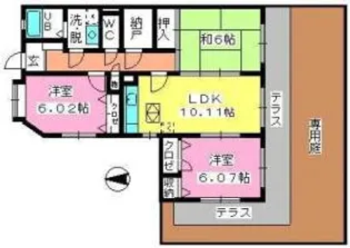 シャルマン室見【1階】の間取り