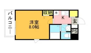 アンピール唐人町【1102号室】の間取り