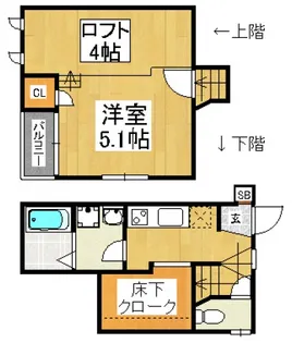CB吉塚ルフレ【2階】の間取り