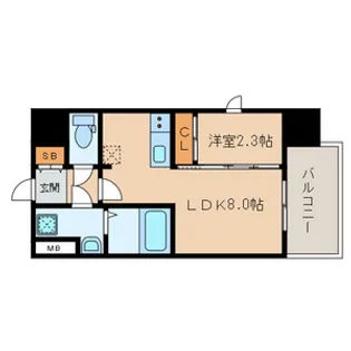 1LDKの間取り画像