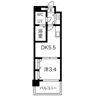 F・PARC西新【7階】の間取り