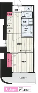 CLUB ORIENT BLD No.102【13階】の間取り