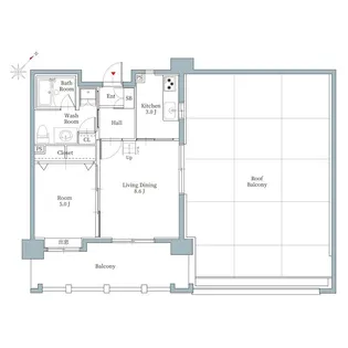 リアンシエルブルー東比恵【11階】の間取り