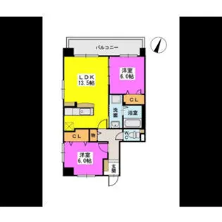 ヴィルヌーブ下山門【6階】の間取り
