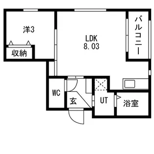 ソルヴェール馬出【3階】の間取り