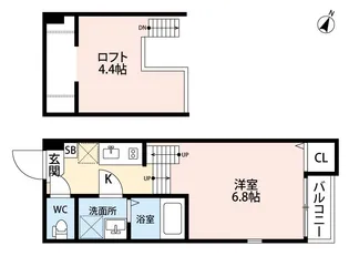 グランティアⅠ【201号室】の間取り