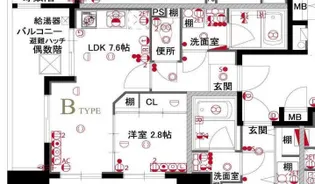 レジデンシャルヒルズリバープレイス【6階】の間取り