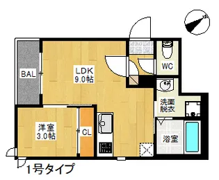 Brand New Day 大橋【301号室】の間取り