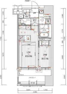 グランフォーレ千早マークスクエア ウエストウイング【4階】の間取り