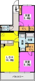 ラ・カーサ未来【202号室】の間取り