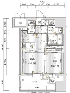 グランフォーレプライム平尾【6階】の間取り
