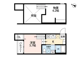 イマーク吉塚【205号室】の間取り